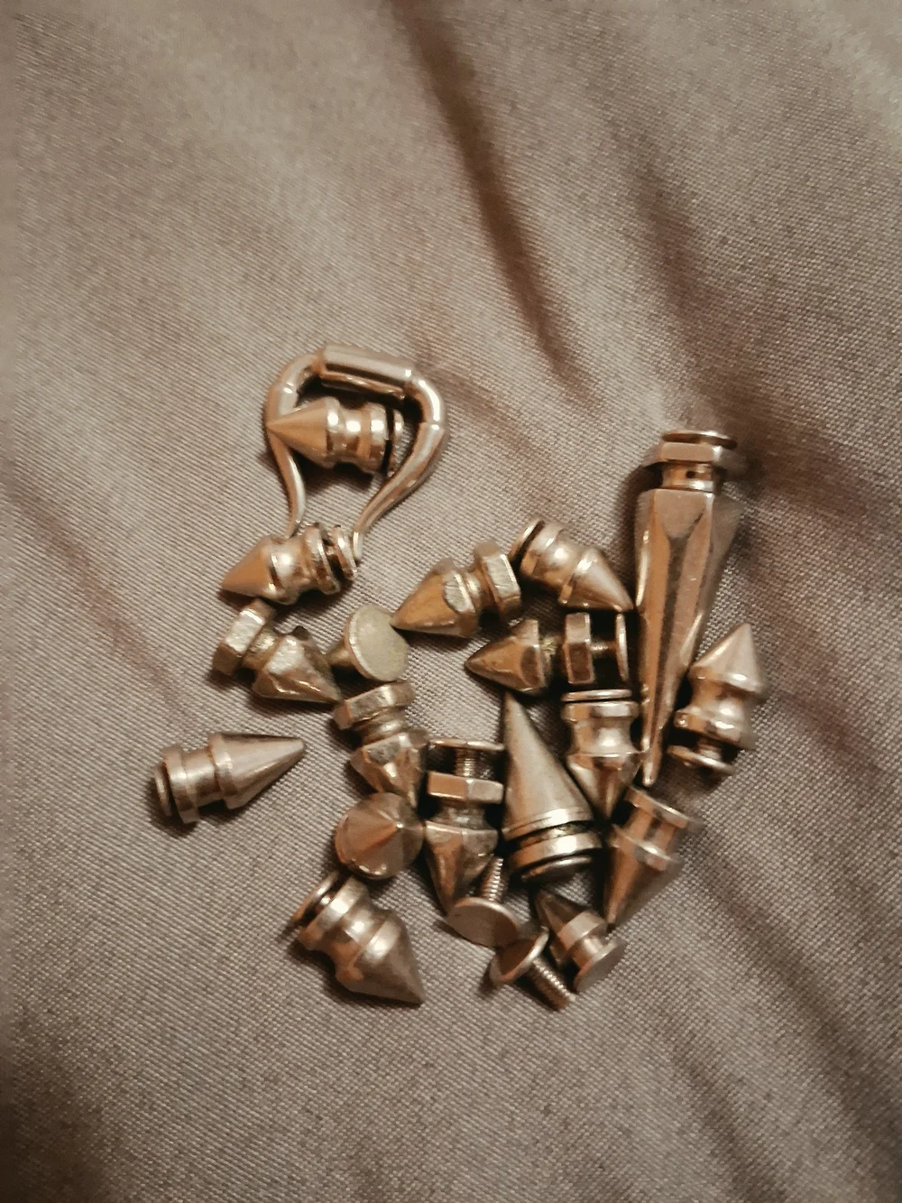 Men's Gold Tone Spike Studs and Screw-Back Earring Set